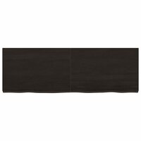 Wastafelblad 120x40x(2-4) cm behandeld massief hout donkerbruin 3