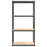 Opbergrek 4-laags staal en bewerkt hout antracietkleurig 4