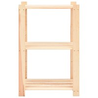 Opbergrekken 3-laags 3 st 60x38x90 cm massief grenenhout 150 kg 4