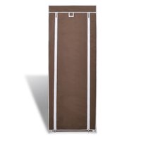 Stoffen schoenenrek met hoes 162 x 57 x 29 cm bruin 2