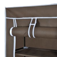 Stoffen schoenenrek met hoes 162 x 57 x 29 cm bruin 5
