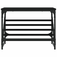 Schoenenrek 60x30x45 cm bewerkt hout zwart 4