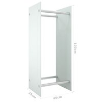 Haardhoutrek 40x35x100 cm gehard glas wit 5