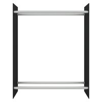 Haardhoutrek 80x35x100 cm gehard glas zwart 3