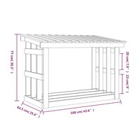 Haardhoutrek 108x64,5x77 cm massief grenenhout wit 8