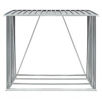 Haardhoutschuur 163x83x154 cm gegalvaniseerd staal grijs 3