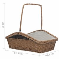 Houtmand met handvat 61,5x46,5x58 cm wilgenhout bruin 8