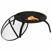 Vuurschaal en barbecue 2-in-1 met pook 56x56x49 cm staal 3