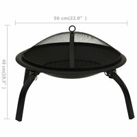 Vuurschaal en barbecue 2-in-1 met pook 56x56x49 cm staal 10