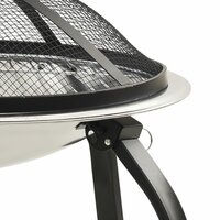 Vuurschaal en barbecue 2-in-1 met pook 56x56x49 cm rvs 6