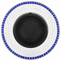 Vuurschaal moza&iuml;ek 68 cm keramiek blauw en wit 6