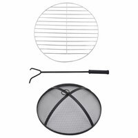 Vuurtafel moza&iuml;ek 68 cm keramiek zwart en wit 9