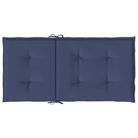 Stoelkussens 2 st lage rug stof marineblauw 6