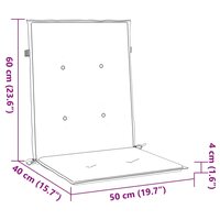 Stoelkussens 2 st lage rug stof marineblauw 9