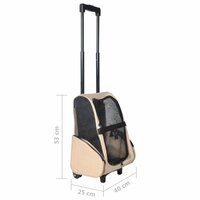 Huisdierentrolley inklapbaar beige 7