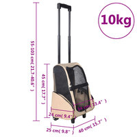 Huisdierentrolley inklapbaar beige 8