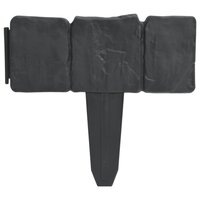 Tuinborder / tuinhekje 41 st steen-look 10 meter kunststof 2