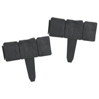 Tuinborder / tuinhekje 41 st steen-look 10 meter kunststof 4