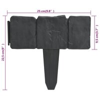 Tuinborder / tuinhekje 41 st steen-look 10 meter kunststof 5