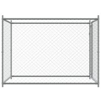 Hondenhok met deur 2x2x1,5 m gegalvaniseerd staal grijs 5