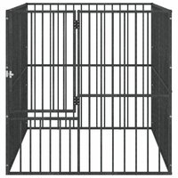 Hondenkennel 4 panelen gepoedercoat staal zwart 5