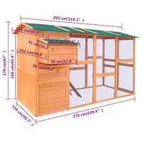 Kippenhok 295x163x170 cm hout 9