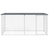 Kippenhok met dak 203x98x90 cm gegalvaniseerd staal antraciet 3