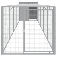 Kippenhok met ren 110x609x110 cm staal lichtgrijs 3