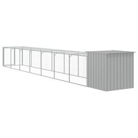 Kippenhok met ren 110x813x110 cm staal lichtgrijs 5