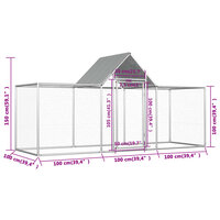 Kippenren 3x1x1,5 m gegalvaniseerd staal 6
