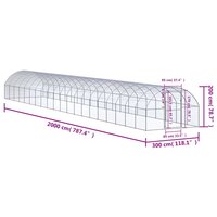 Kippenren 3x20x2 m gegalvaniseerd staal 7