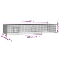 Konijnenkooi met 3 panelen 325x109x54 cm gegalvaniseerd ijzer 7