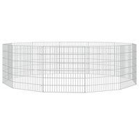 Konijnenkooi met 12 panelen 54x60 cm gegalvaniseerd ijzer 2