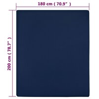 Hoeslaken jersey 180x200 cm katoen marineblauw 4