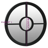 Tuinspiegel rond 40x4 cm ijzer zwart 6