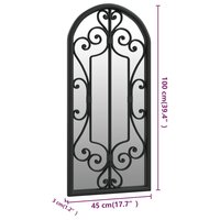 Tuinspiegel 100x45 cm ijzer zwart 6