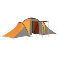 Tent 6-persoons grijs en oranje 2