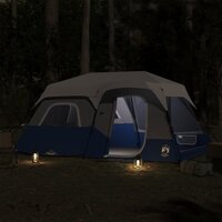 Tent 9-persoons waterdicht met LED lichtblauw 3