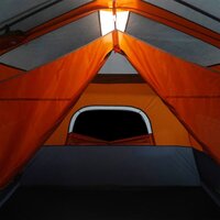 Tent 9-persoons waterdicht met LED lichtgrijs en oranje 10