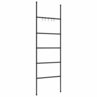 Handdoekenrek ladder met 5 lagen 58x175 cm ijzer zwart 4