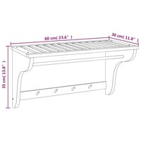 Handdoekenrek 60x30x35 cm massief walnotenhout 6