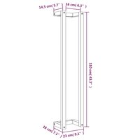 Handdoekenrek 23x18x110 cm massief grenenhout wasbruin 10