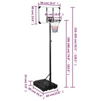 Basketbalstandaard 235-305 cm polycarbonaat transparant 10