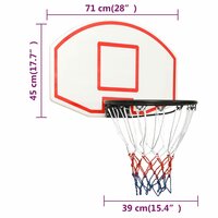 Basketbalbord 71x45x2 cm polyetheen wit 8
