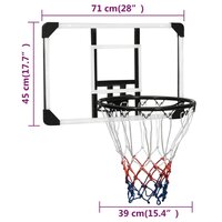 Basketbalbord 71x45x2,5 cm polycarbonaat transparant 8
