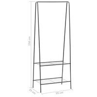 Kledingrek 59x35x150 cm zwart 5