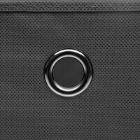 Opbergboxen met deksel 4 st 32x32x32 cm stof grijs 5