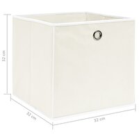 Opbergboxen 10 st 32x32x32 cm stof wit 5