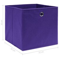 Opbergboxen 10 st 32x32x32 cm stof paars 5
