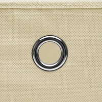 Opbergboxen met deksel 10 st 32x32x32 cm stof cr&egrave;mekleurig 5